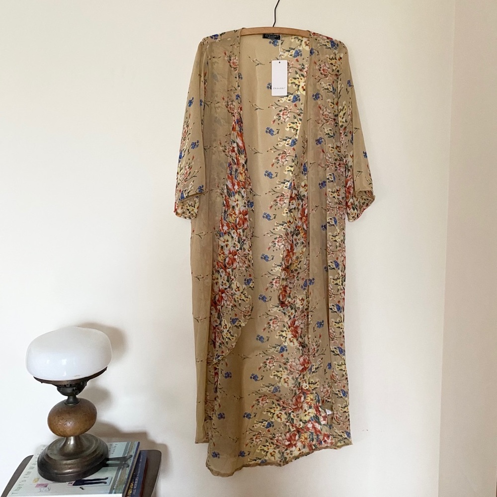 NWT Sheer Maxi Kimono